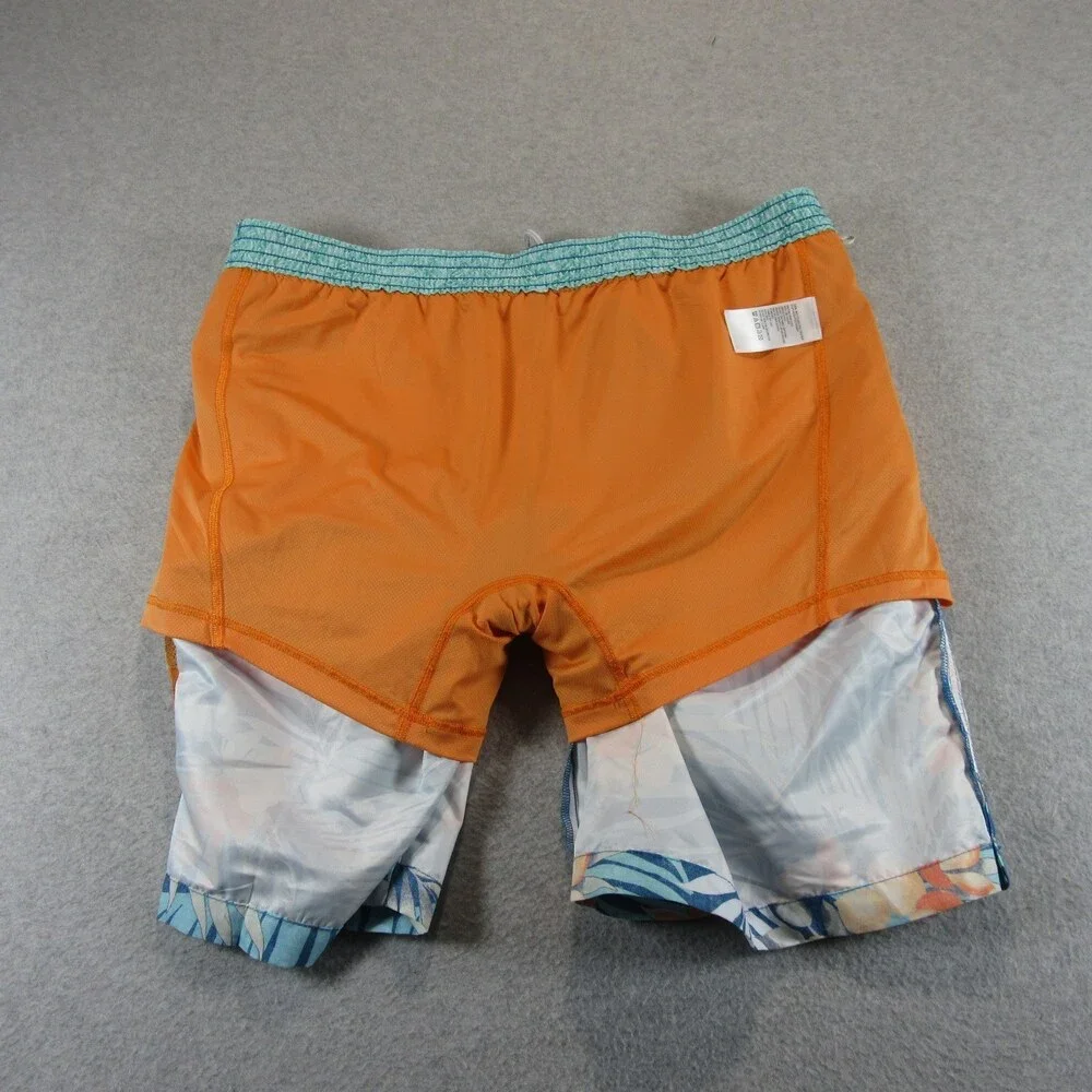 Tommy Bahama Mens Swim Trunks XL‎ x 9 Blue Floral Recycled Polyester Drawstring